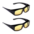 Produktbild: 2er Set Auto KFZ Nachtfahrbrille Nachtsichtbrille Kontrastbrille Überziehbrille