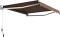 Produktbild: COSTWAY 2,5x2m Gelenkarmmarkise Sonnenmarkise Balkonmarkise Terrassenmarkise Klemmmarkise mit UV- und wasserbeständigem Material Aluminiumrahmen Braun