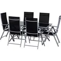 Produktbild: Outsunny Gartenmöbel-Set - 7 Stück - Aluminium - Schwarz - (Tisch) 160 l x 86 b x 72 h cm - Schwarz/Silber