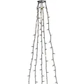 Produktbild: Konstsmide LED Baummantel mit Ring Ø 11, 5 Stränge à 50 Dioden , vormontiert, 250 bernsteinfarbene Dioden, 24V, Innen, grünes Kabel - 6362-820