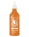 Produktbild: FLYING GOOSE Sriracha Chilisauce, mit Kokosnuss, scharf, weiße Kappe, scharfe Würzsauce aus Thailand, 1 x 455 ml