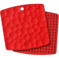 Produktbild: KozyGear Silikon Untersetzer rot 2 Stück Topflappen Hitzebeständig Rutschfest