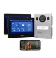 Produktbild: Goliath Basic Video Türsprechanlage, 2 Draht Bus, 2X 7 Monitor, Unterputz Türklingel mit Kamera, Gegensprechanlage mit Türöffner und Klingel, 1 Familienhaus, Plug & Play, Smartphone App, AV-BLS-08U