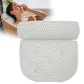 Produktbild: LEODERA Badewannenkissen Weiß - Badekissen für Badewanne - ergonomisches Nackenkissen für die Badewanne - Badekissen mit 7 extra starken Saugnäpfen - Badewannen Zubehör
