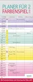Produktbild: Farbenspiel - Planer für 2 2026: Familienplaner mit 3 breiten Spalten. Familienkalender mit farbigen Wochen, Ferienterminen, Vorschau bis März 2027.