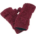 Produktbild: GURU SHOP Gehäkelte Handstulpen Blümchen, Armstulpen aus Schurwolle, Pulswärmer - Burgundy, Herren/Damen