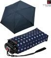 Produktbild: Knirps Regenschirm Damen Taschenschirm klein leicht Travel blau navy dots Punkte