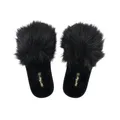 Produktbild: Damen Flip Flop Hairy Pool Fell Hausschuhe schwarz 36