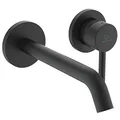 Produktbild: Ideal Standard A6938XG Ceraline Wand-Waschtischarmatur Wandmontage, Bad-Wandarmatur mit Auslauf, Mischbatterie Wasserhahn, Wassersparend, Schwarz (Silk Black)
