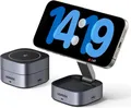 Produktbild: Ugreen W526 Induktives 3In1 Magsafe / Qi Ladegerät Für Telefon / Kopfhörer Mit Usb-C-Anschluss - Schwarz