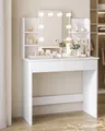 Produktbild: Woltu Schminktisch (1-St), Weiß, mit LED-Beleuchtung Hollywood, mit Spiegel