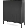 Produktbild: Vellore Highboard Hochkommode, Schwarz Mit Geriffelten Fronten, 104 Cm - Selsey