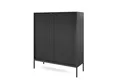 Produktbild: Selsey Highboard VELLORE, 2-türig mit 6 Fächern, schwarzem Gestell, 125 cm hoch