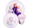Produktbild: Disney Kindergeschirr-Set Frozen Elsa Eiskönigin Geschirr Frühstück Besteck Kindergarten 260ml (3-tlg)