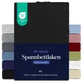 Produktbild: Premium Spannbettlaken 140x200 cm Spannbetttuch für Dicke Matratzen bis zu 22...