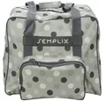 Produktbild: Semplix Nähmaschinentasche - Overlock-Tasche Polka Dots stein/grau 44 x 38 x 33 cm (B x H x T)