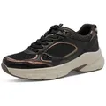 Produktbild: Tamaris Plateausneaker, Freizeitschuh, Halbschuh, Schnürer, Details in Metallicoptik schwarz 39 EU