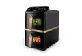 Produktbild: Philips Heißluftfritteuse NA462/70 4000 Series Stacked Dual Basket und 10L Kapazität (5+5L), 2750 W, RapidAir Technologie, Schwarz/Dunkelgrau, kupfer Griff