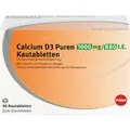 Produktbild: CALCIUM D3 Puren 1000 mg/880 I.E. Kautabletten 90 St