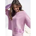 Produktbild: Strickpullover ELBSAND, Damen, Gr. 36/38, rosa (rose), Obermaterial: 50% Viskose, 28% Polyester, 22% Nylon, meliert, unifarben, lässig geschnitten hüftlang, Rundhals, Rippbündchen, Pullover Strickpullover, aus hochwertigem Strick mit eingestricktem Logo, Loungewear, Topseller