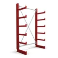 Produktbild: STIER Kragarmregal einseitig 1 Feld mit 5 Ebenen 1300x2000x500mm feuerrot