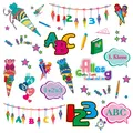 Produktbild: Kinder Sticker Set Schule für Schuleinführung Schulanfang Einschulung Aufkleber