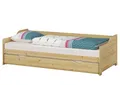 Produktbild: ERST-HOLZ Futonbett Ausziehbett Massivholz Kiefer 100 x 200 mit Rost und Matratze, Kiefer farblos lackiert