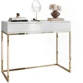 Produktbild: Lookway Konsole, Weiß Hochglanz, Gold, Holzwerkstoff, 100x81x42 cm, Wohnzimmer, Wohnzimmertische, Konsolentische