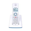 Produktbild: ALCATEL F530 - Schnurloses Festnetztelefon DECT - Großes beleuchtetes Display - Freisprechfunktion - Anrufblockierungsfunktion - 2 Direktwahltasten - Weiß/Blau
