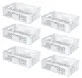 Produktbild: BRB-Lagertechnik Stapelbox 6x Eurobehälter/Bäckerkiste durchbrochen, LxBxH 600x400x150 mm, Stoßfest, robust und formstabil