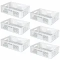 Produktbild: 6 Euroboxen / Bäckerkisten, LxBxH 600 x 400 x 150 mm, weiß, lebensmittelecht