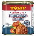 Produktbild: TULIP American Style Frühstücksfleisch 340g | leckeres Dosenfleisch in der praktischen recycelbaren Konserve | Schweine-Frühstücksfleisch mit Bacon| 87% Schweinefleisch