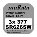 Produktbild: 3x Murata/Sony 377 Uhren-Batterie Knopfzelle SR626SW SR626 AG4 Silberoxid Neu
