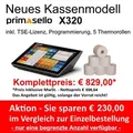 Produktbild: Komplettangebot Kasse primasello X320 inkl. TSE Lizenz + 5 Thermorollen + Programmierung