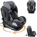 Produktbild: Arebos - Fablekids Kindersitze Kinderautositz Mit Isofix 360° Drehbar Autokindersitz Autositz Kindersitz I-size 40 -150 Cm 5-punkt-sicherheitsgurt 8-fach Einstellbare Kopfst�tze Ece R129/03 Grau
