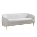 Produktbild: riess-ambiente.de Design 3er Lounge Sofa Diva 205cm weiß Bouclé 3-Sitzer Metallfüße Gold