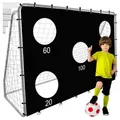 Produktbild: Trizand Fußballtor Kindertor Fußball Zielgenauigkeitsmatte (Spar-Set, 1 St., Zielschießen), Klicksystem ermöglicht einfachen Auf- und Abbau schwarz|weiß