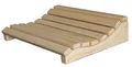 Produktbild: SUNNYDEALS Holz Sauna-Kopfstütze | ergonomische Sauna Kopflehne aus Espenholz | wellenförmiges Saunazubehör | Sauna Nackenkissen ca. 29 x 37 x 8 cm