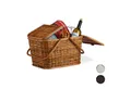 Produktbild: relaxdays Picknickkorb mit Deckel, Honigbraun