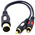 Produktbild: VITALCO DIN Cinch Audio Adapter DIN 5 Pol Stecker auf 2X RCA Dual Cinch Stecker Männlich auf Männlich 5-Polig 5 Poliger