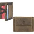 Produktbild: Greenburry Magic Wallet Minibörse Geldbörse Leder braun mit Münzfach 10x7cm - Braun
