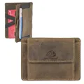 Produktbild: Greenburry Magic Wallet Minibörse Geldbörse Leder braun mit Münzfach 10x7cm
