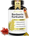 Produktbild: 11-fach Berberin 500mg Komplex mit Kurkuma Cholin L-Carnitin Piperin Chrom Vitamin C aus Hagebutte & B6-180 Berberin Kapseln hochdosiert - 3 Monatsvorrat