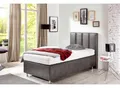 Produktbild: Boxspringbett, grau, B:134cm L:210cm, Bezug Unterbox und Kopfteil: Microfaservelours, 100% Polyester in Leder-Optik;Bezug Obermatratze: 100% Polyester, waschbar bis 60C, WESTFALIA SCHLAFKOMFORT, Komplettbetten, Boxspringbett
