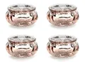 Produktbild: Teelichtgläser 6x3cm Kerzenhalter Windlicht Kerzenglas 4er Set Hochzeit/partydeco.pl Vintage Teelichhalter aus Glas in schick-rustikaler Optik 4 Stück (roségold, 3 cm)