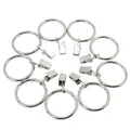 Produktbild: Fippy 20 Stück Gardinenringe mit Clips 38mm Metall Vorhangring Hängende Ringe für Vorhänge und Stäbe, (Schwarz, Silber) (Silber)