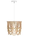 Produktbild: Beliani Kronleuchter Holzperlen hellbraun Boho Stil Verugal