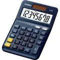Produktbild: CASIO MS-8E kleiner Tischrechner, 8-stellig, Solar/Batterie silber/blau