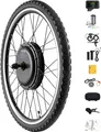 Produktbild: VEVOR 1000 W Elektro-Fahrrad Kit, 48 V 420 U/min φ650mm Vorderrad-E-Bike-Nabenmotorsatz mit verbessertem Geschwindigkeitsregler, Gasgriffsatz, LCD-Display und PAS-System für Rennrad