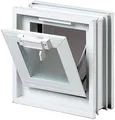 Produktbild: Fuchs Design Lüftungsfenster 299x299x98mm, weiß. Anstatt 1 Glasbaustein im Format 30x30x10cm, mit Fliegengitter